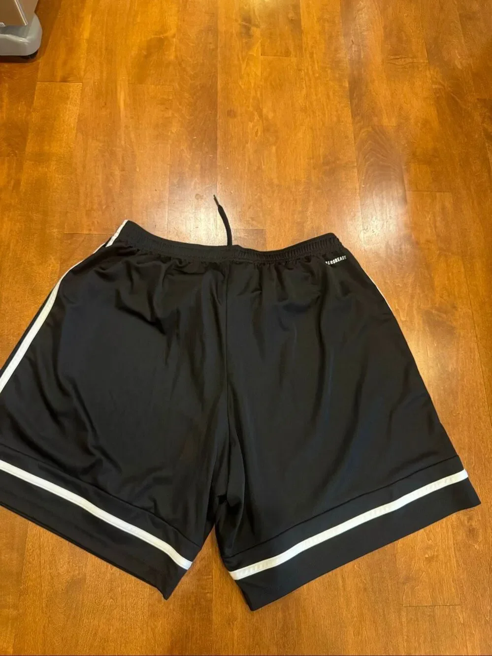 Adidas Mens XL AEROREADY Soccer Shorts Black White 3 Stripe Athletic